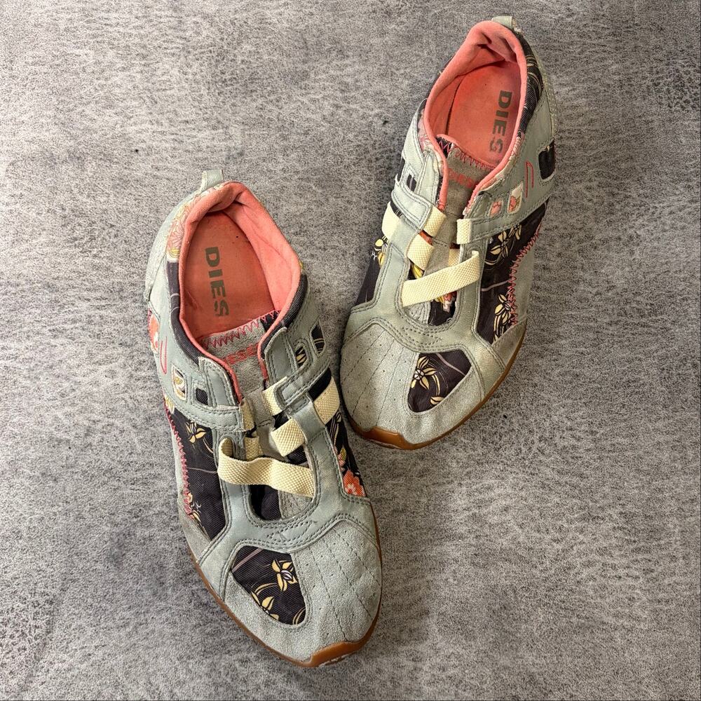 Diesel Floral Patchwork Stitched Sneakers